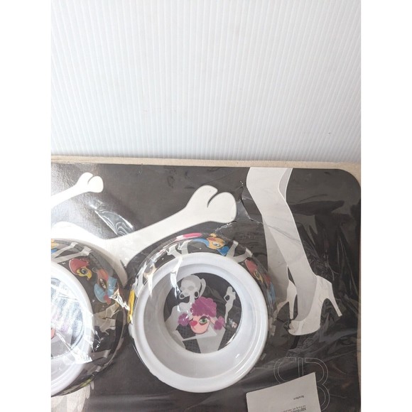PetEgo Dog Cat Bowl Dish Placement Set Italian Style Whimsical Cartoon Heels NEW - Picture 4 of 8